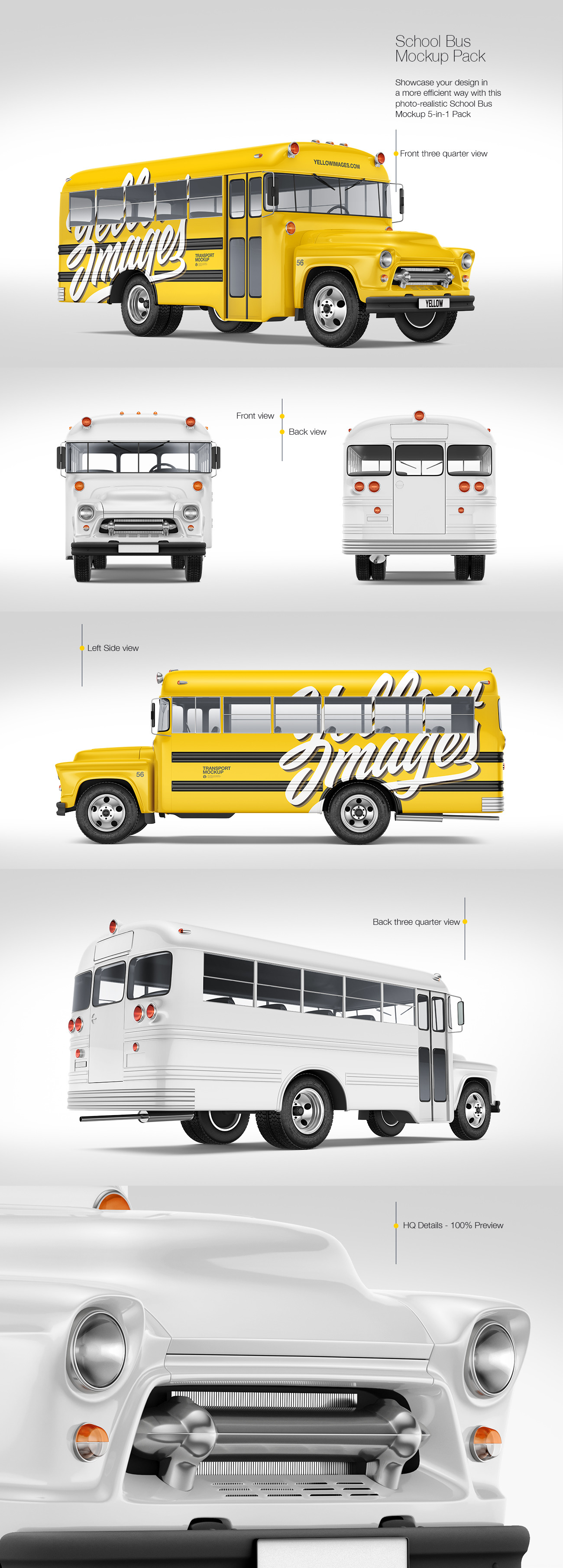 Old School Bus Mockup Pack Old School Bus Mockup Pack