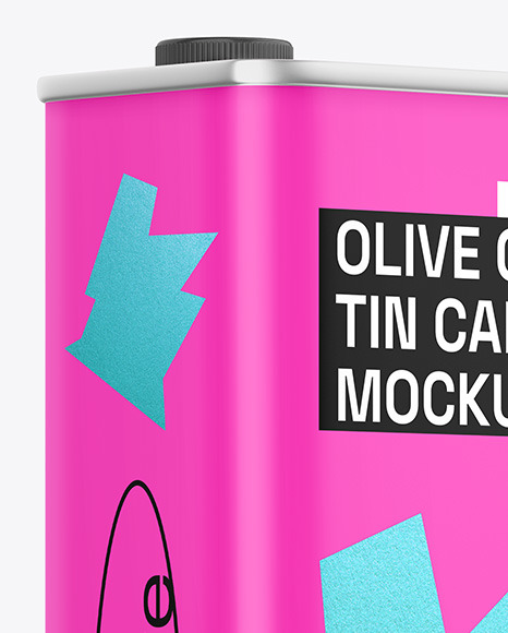 Glossy Oil Tin Can Mockup