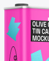 Glossy Oil Tin Can Mockup