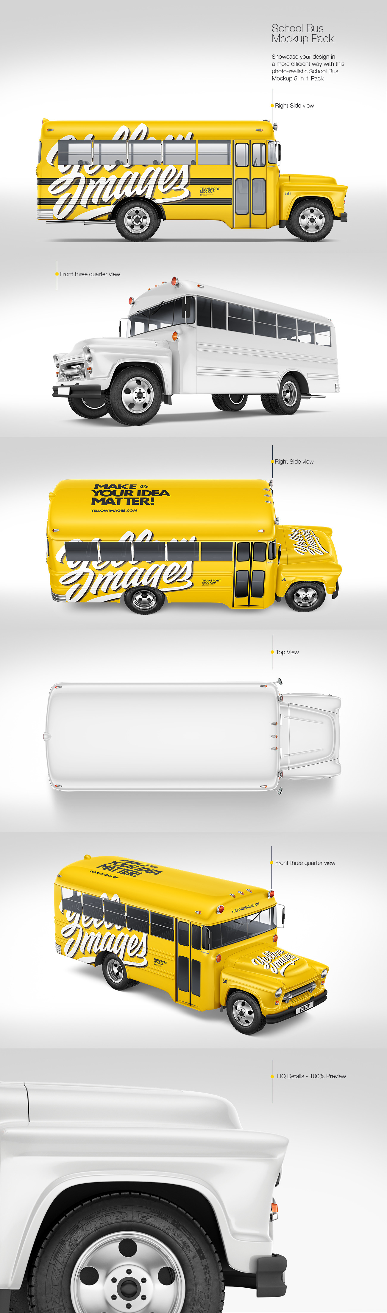 Old School Bus Mockup Pack