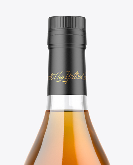 750ml Clear Glass w/ Whiskey Bottle Mockup