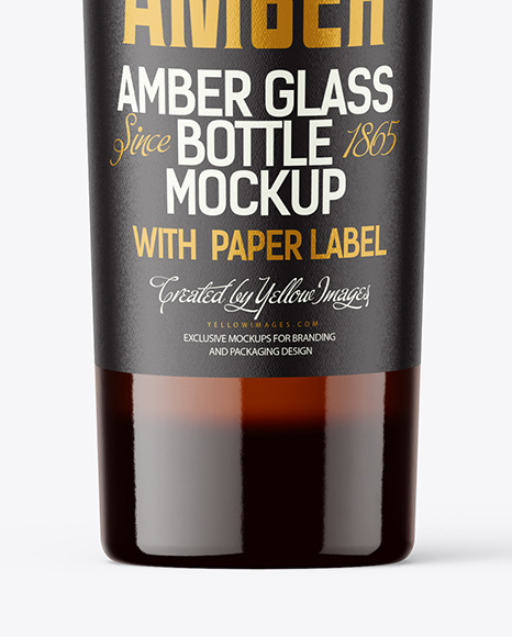 Amber Glass Bottle Mockup