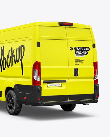 Panel Van Mockup - Back Half Side View