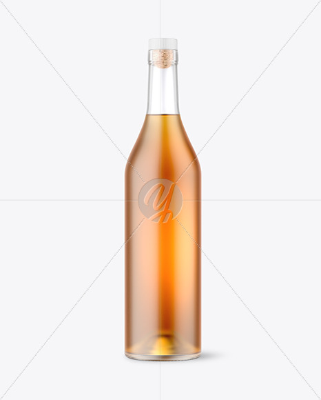 750ml Frosted Glass w/ Whiskey Bottle Mockup