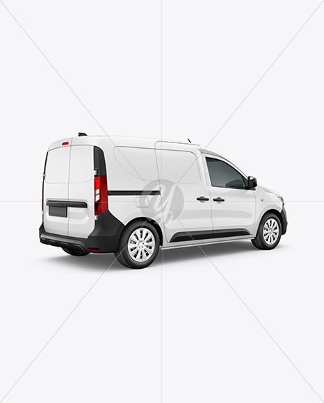 Panel Van Mockup - Back Half Side View