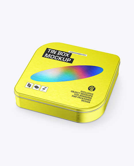 Metallic Tin Box Mockup