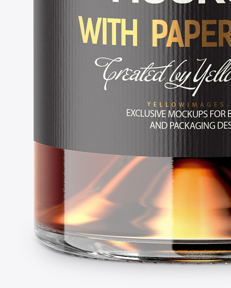 750ml Clear Glass w/ Cognac Bottle Mockup