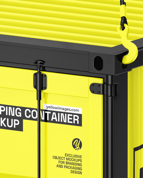 10F Shipping Container w/ Slings Mockup