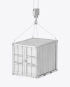 10F Metallic Shipping Container w/ Slings Mockup