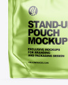 Matte Metallic Stand-Up Pouch w/ Spout and Handle Mockup