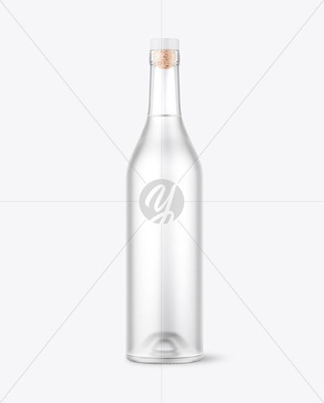 750ml Frosted Glass w/ Vodka Bottle Mockup