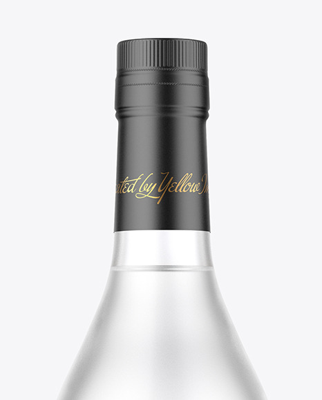750ml Frosted Glass w/ Vodka Bottle Mockup