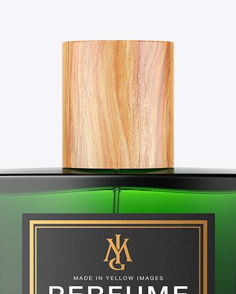 30ml Green Glass Perfume Bottle Mockup