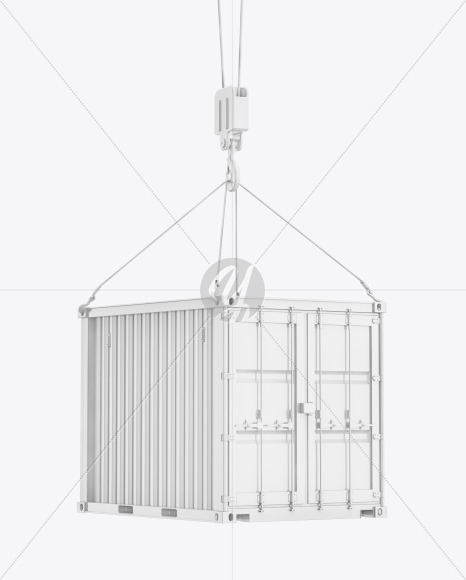 10F Shipping Container w/ Slings Mockup