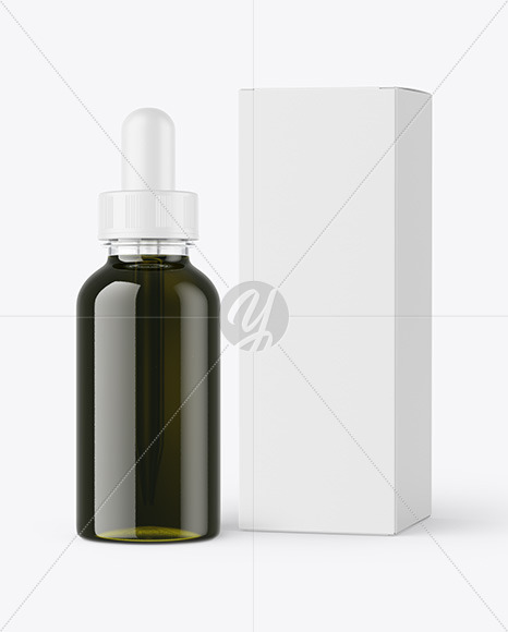 CBD Oil Dropper with Box Mockup