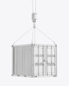 10F Metallic Shipping Container w/ Slings Mockup