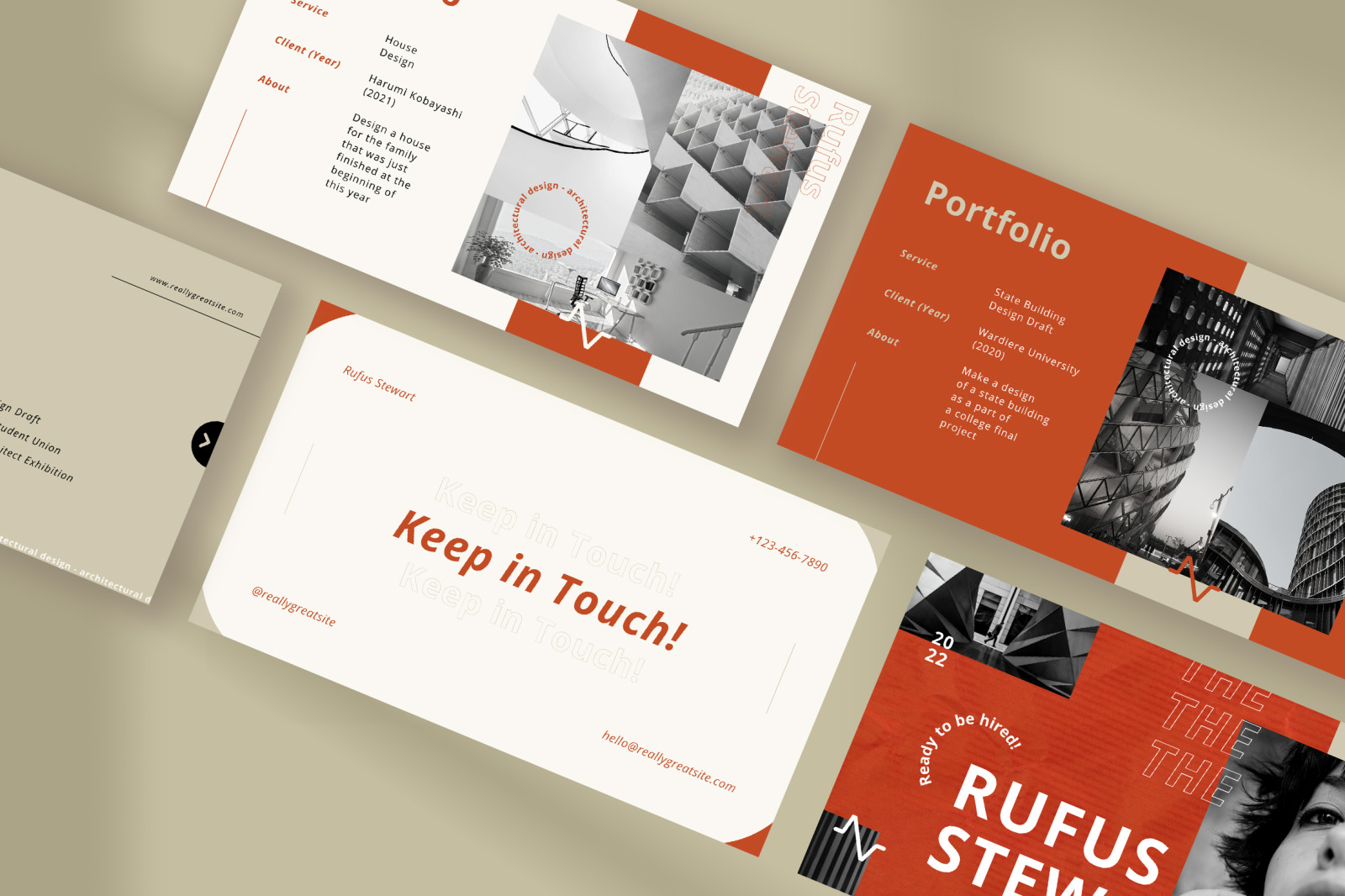 Red Fire Modern Retro Portfolio Presentation Red Fire Modern Retro Portfolio Presentation