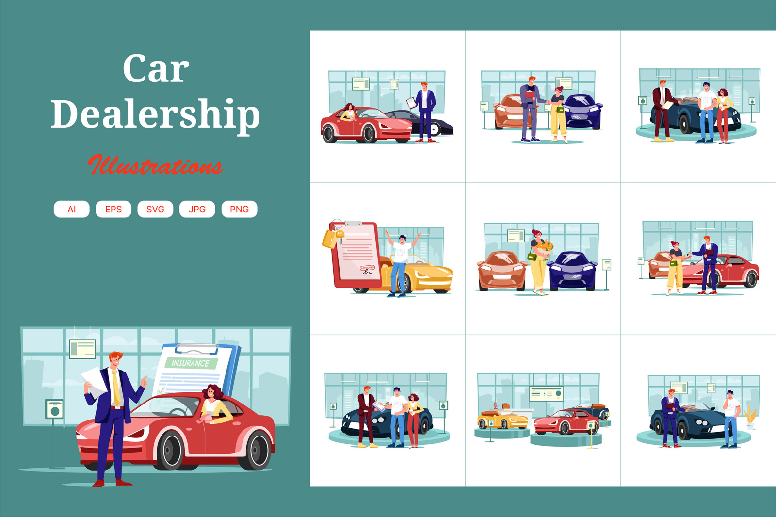 M555_Car Dealership Illustration Pack M555_Car Dealership Illustration Pack