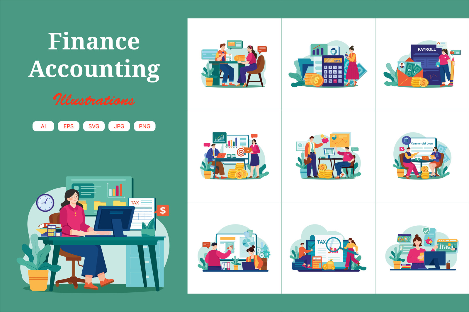 M565_Finance Accounting Illustration Pack