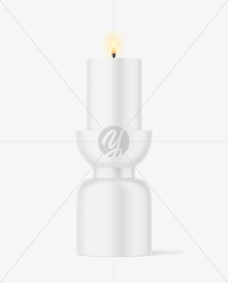 Matte Candle With Stand Mockup