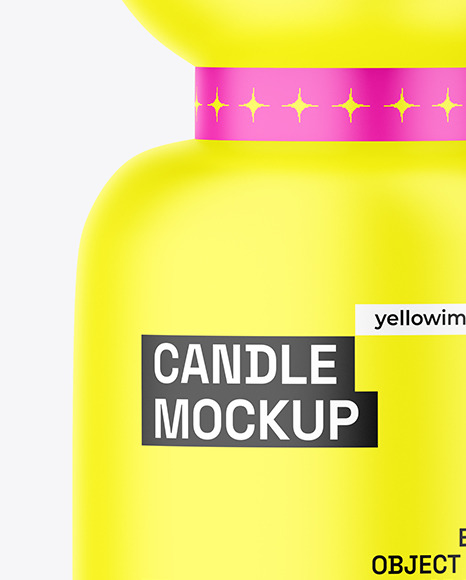 Matte Candle With Stand Mockup