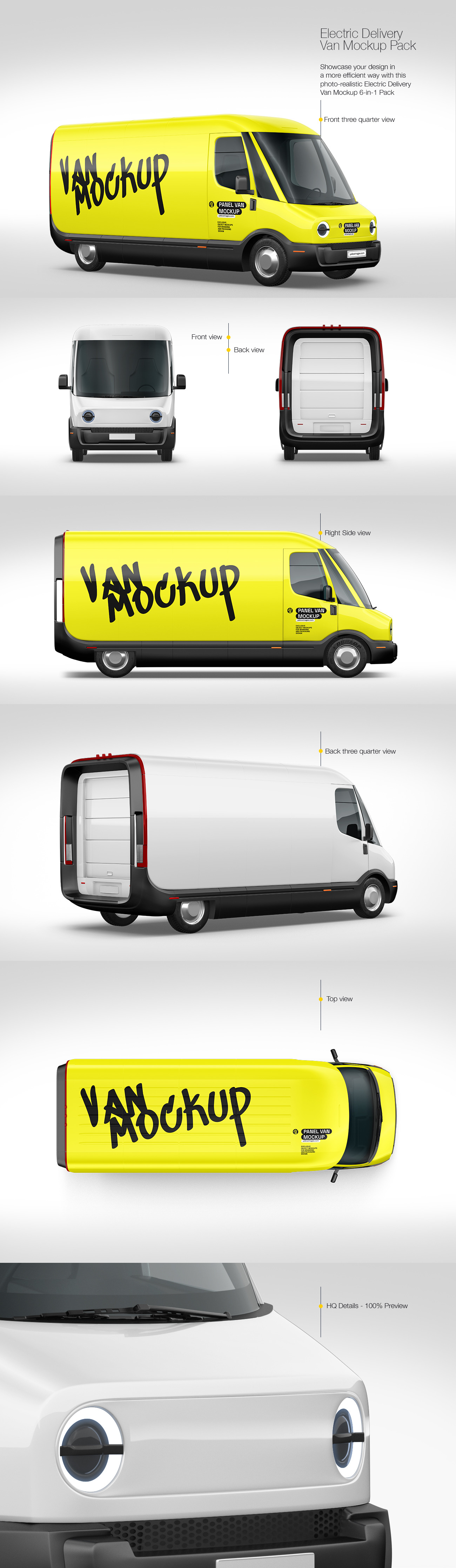 Electric Delivery Van Mockup Pack Electric Delivery Van Mockup Pack