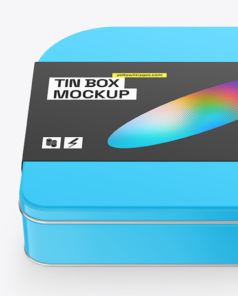 Glossy Tin Box Mockup