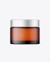 Frosted Amber Cosmetic Jar Mockup