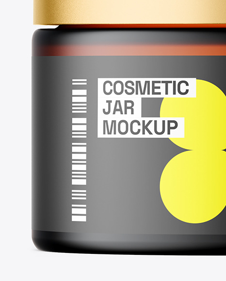 Frosted Amber Cosmetic Jar Mockup