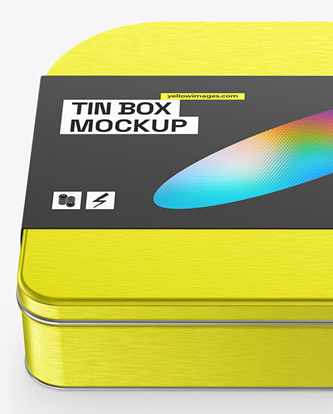 Metallic Tin Box Mockup