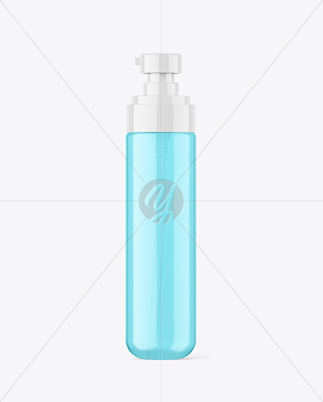 100ml Clear Cosmetic Bottle with Pump Mockup