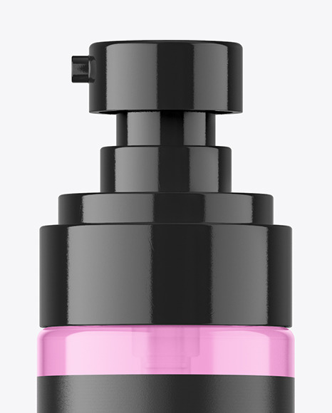 100ml Clear Cosmetic Bottle with Pump Mockup