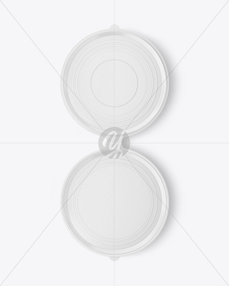 Round Plastic Tray With Pizza Mockup