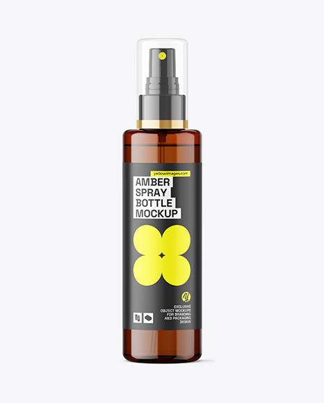 Amber Plastic Spray Bottle Mockup - Mist spray bottle mockup