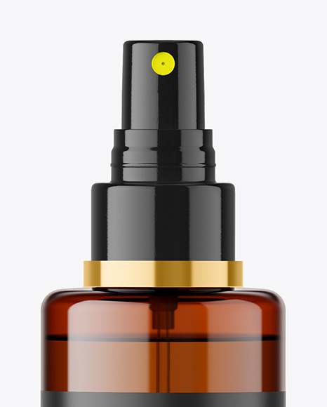 Amber Plastic Spray Bottle Mockup