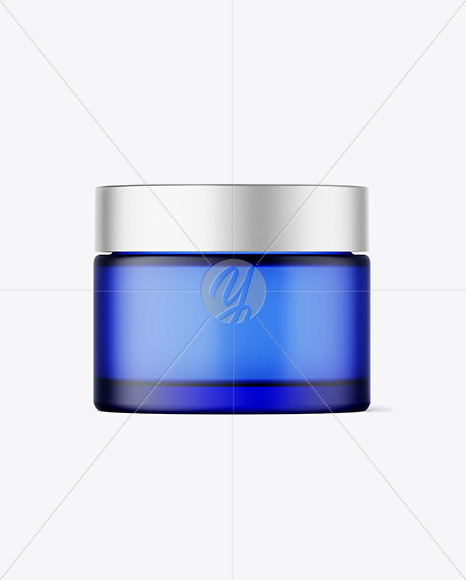 Frosted Colored Cosmetic Jar Mockup