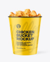 Matte Bucket With Chicken Mockup