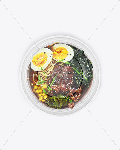 Plastic Bowl With Soup Mockup