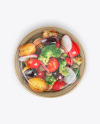 Paper Bowl with Vegetable Salad Mockup