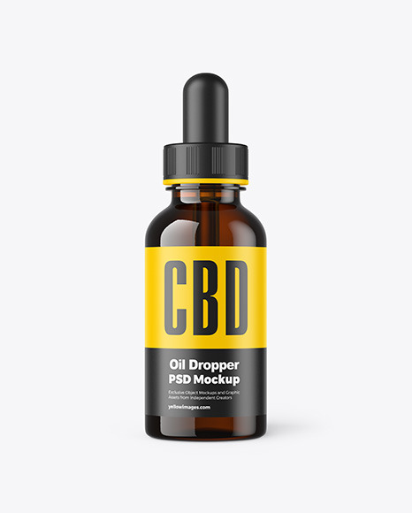 CBD Oil Dropper with Box Mockup