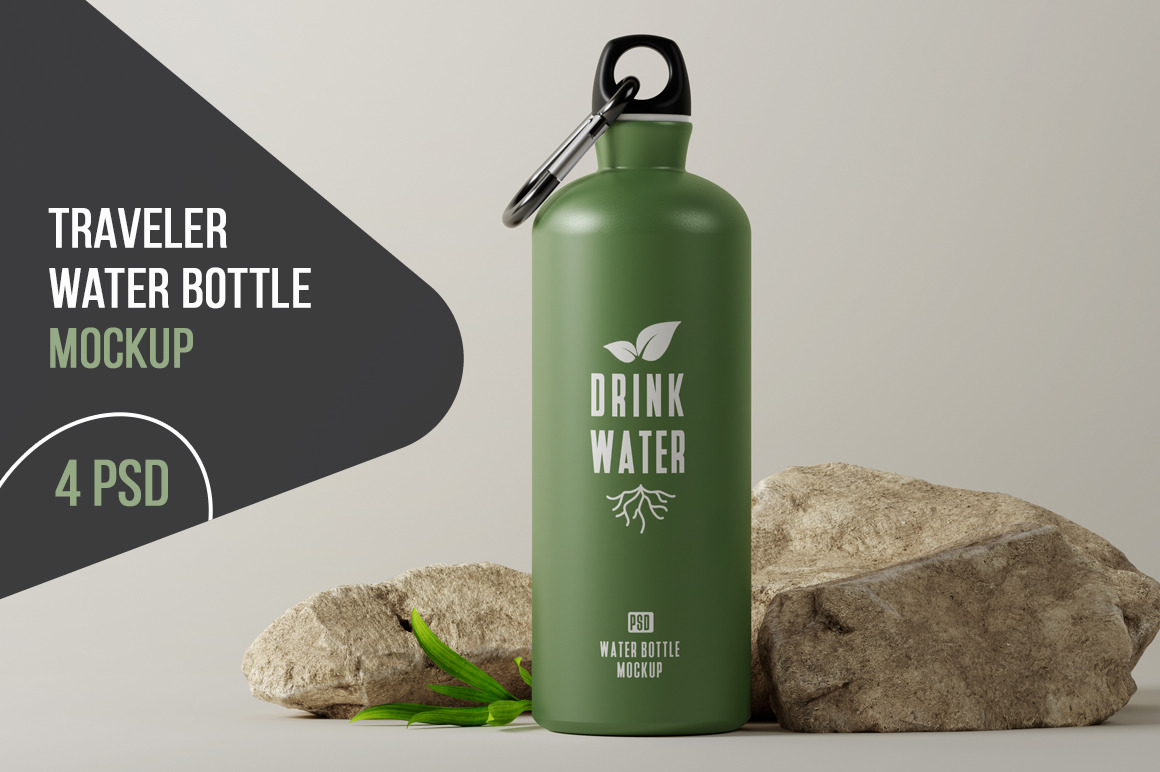 Traveler Water Bottle Mockup