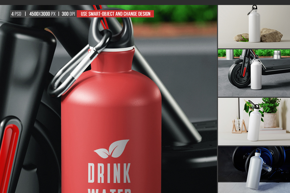 Traveler Water Bottle Mockup