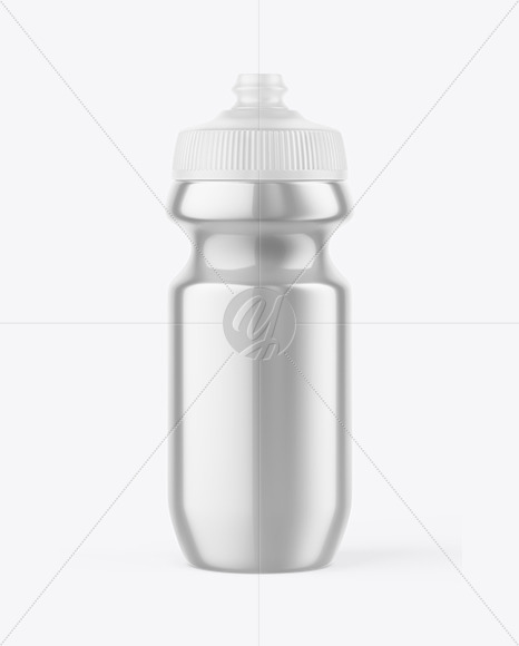 Glossy Metallic Sport Bottle Mockup