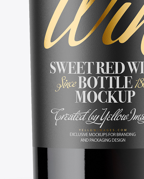 Red Wine Bottle Mockup