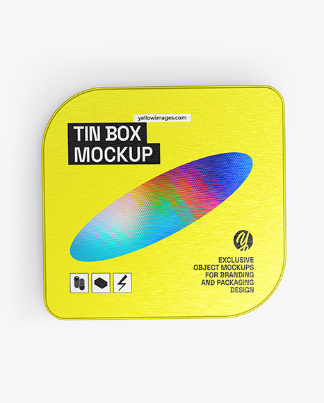 Metallic Tin Box Mockup