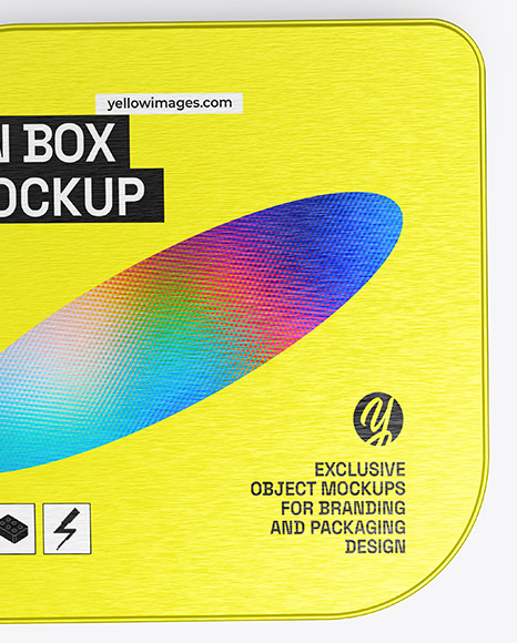 Metallic Tin Box Mockup