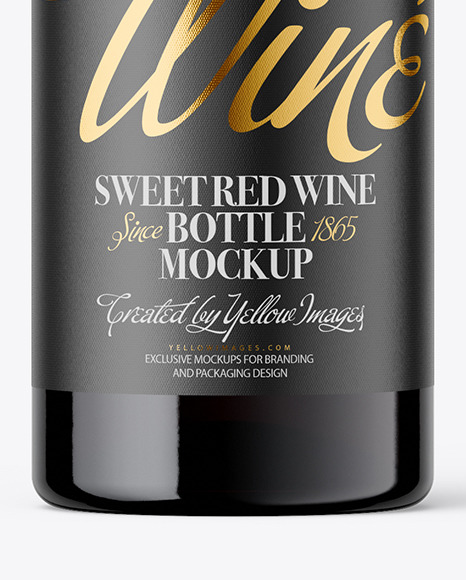 Red Wine Bottle Mockup