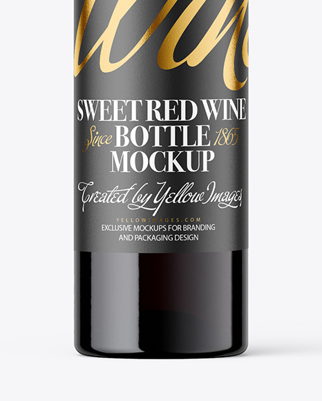 Red Wine Bottle Mockup