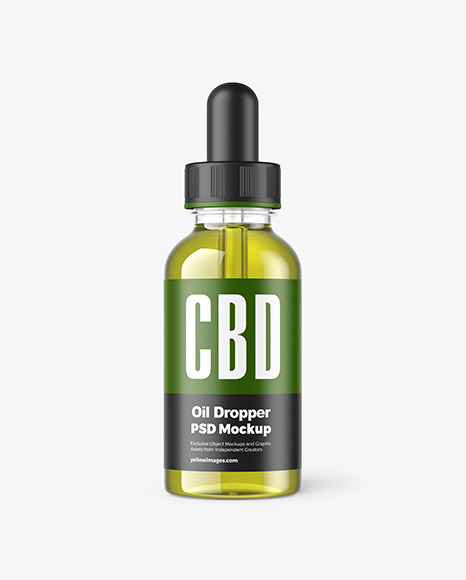 CBD Oil Dropper with Box Mockup