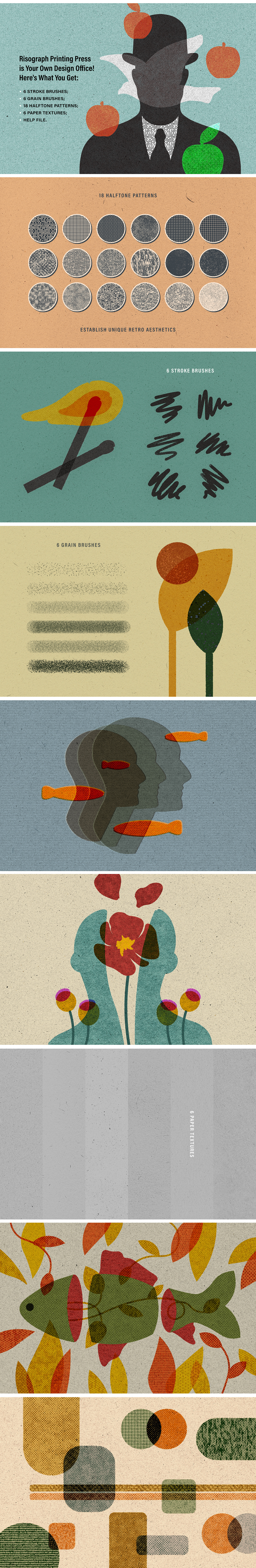 Printing Press Illustrator Brushes Printing Press Illustrator Brushes